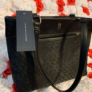 brand new black Tommy Hilfiger handbag and wallet